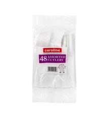 Caroline 48 Assorted Plastic Cutlery Pack (K/F/S)