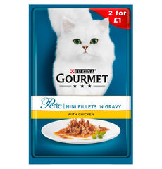 Purina Gourmet Perle Mini Fillets in Gravy Chicken - 2x85g