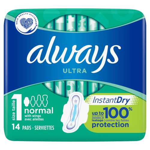 Always Ultra Normal Sanitary Pads with Wings (Size 1) - 14 Pads - Richmond Greens Grocery