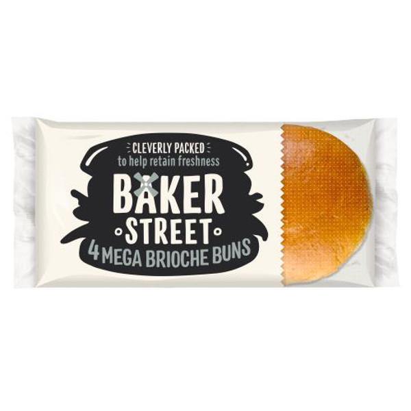 Baker Street 4 Mega Brioche Buns - Richmond Greens Grocery