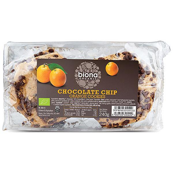 Biona Organic Chocolate Chip Orange Cookies 240gr - Richmond Greens Grocery