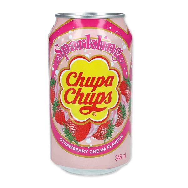 Chupa Chups Sparkling Strawberry Cream Drink - Can 345ml - Richmond Greens Grocery
