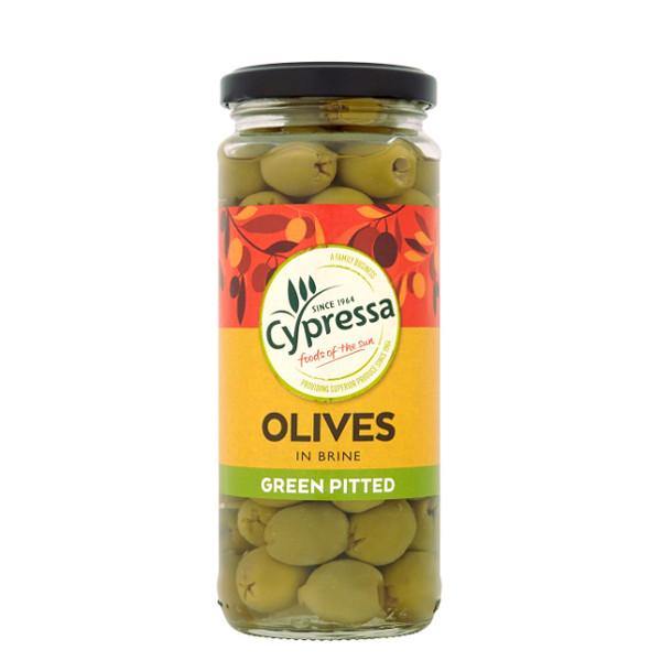 Cypressa Green Pitted Olives in Brine  340gr - Richmond Greens Grocery