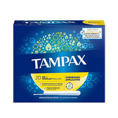 Tampax Carboard Regular Applicator Tampons -  Pack size 20