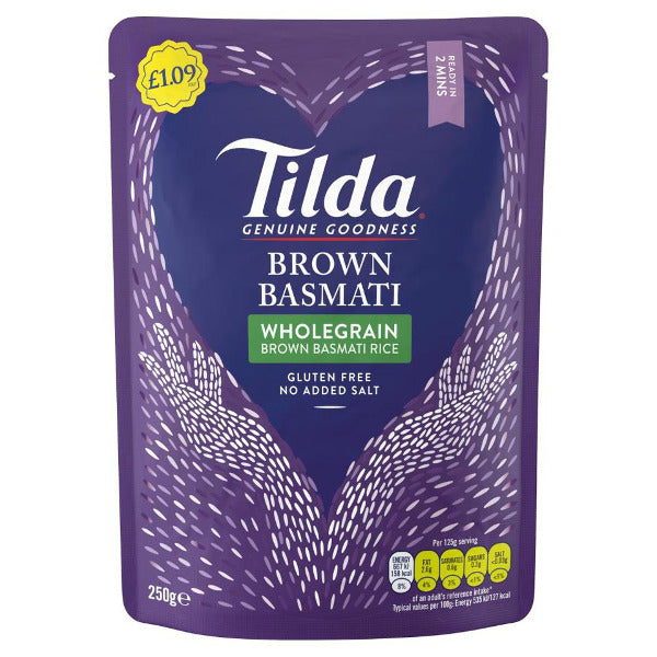 Tilda Brown Basmati Wholegrain Rice Microwave 250gr